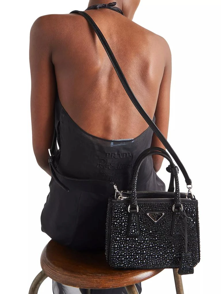 Prada Galleria Satin Mini Bag with Crystals 8