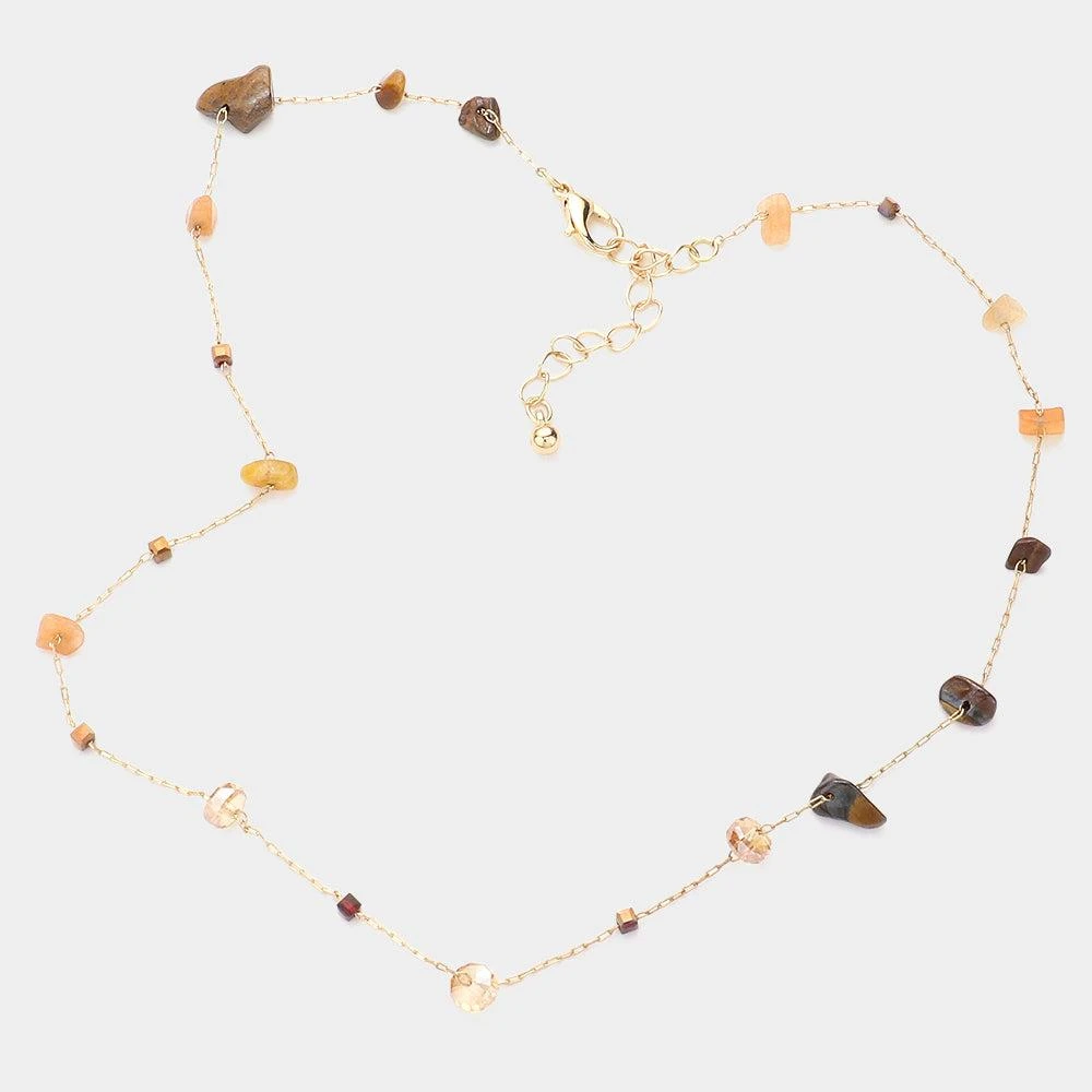 FASHNZFAB Natural Stone Link Necklace 2