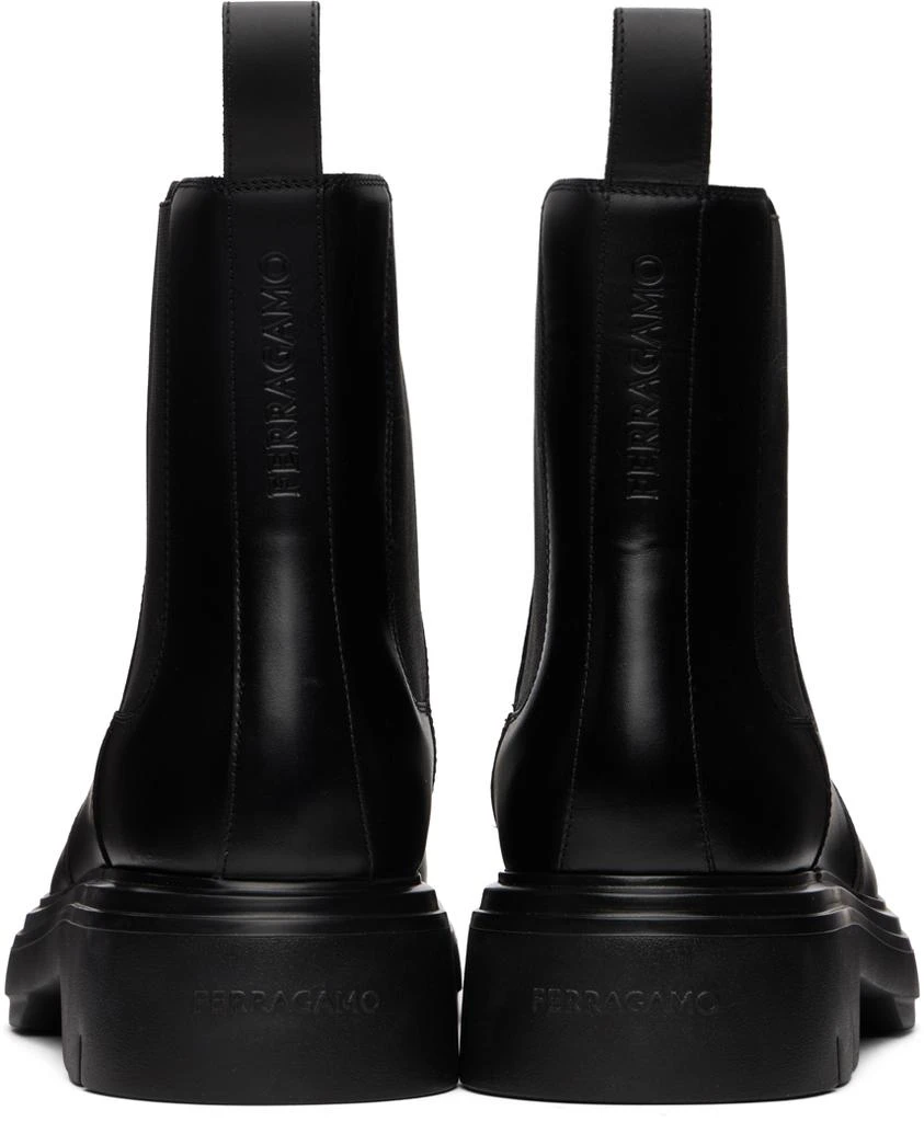 Salvatore Ferragamo Black Embossed Chelsea Boots 2