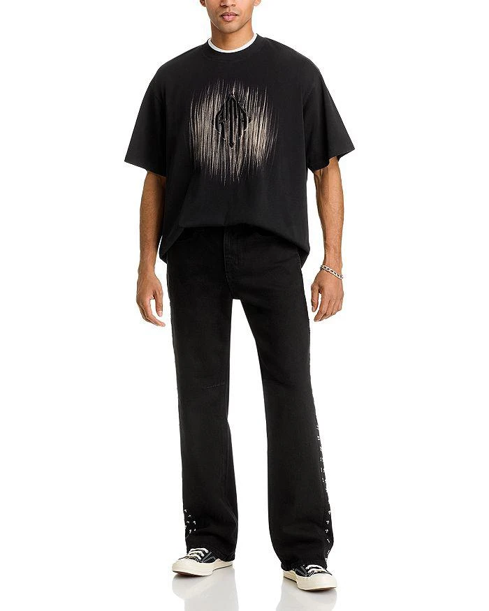 RTA Straight Fit Zed Cross Panel Jeans in Black 2