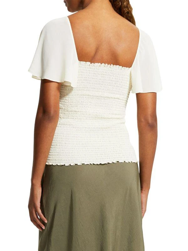 Theory Flutter Sleeve Smocked Top 2