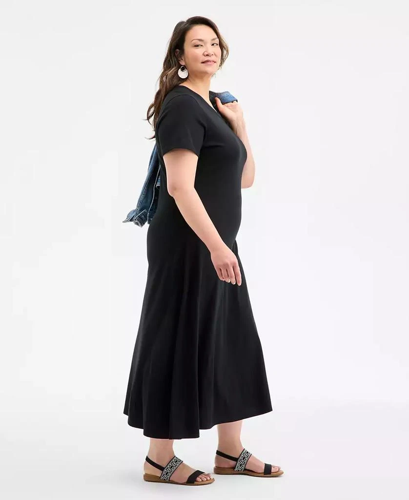 Style & Co Plus Size Solid Short-Sleeve Maxi Dress, Exclusively at Macy's 3