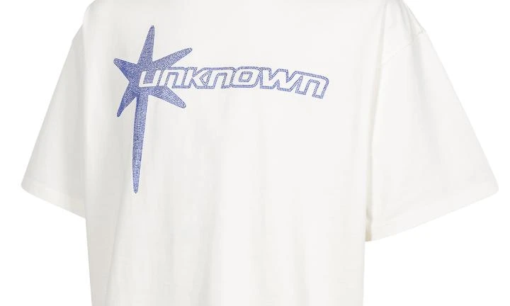 Unknown UK Unknown UK White and Blue Star Logo Tee 3