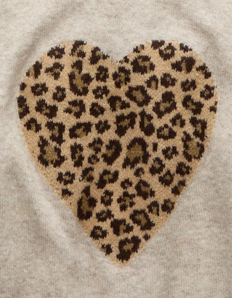 AE AE Whoa So Soft Leopard Heart Crew Neck Sweater 6