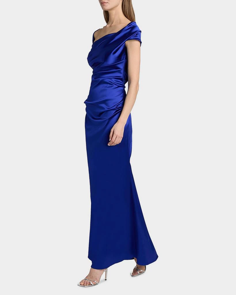 Talbot Runhof Asymmetric Draped Satin Gown 7