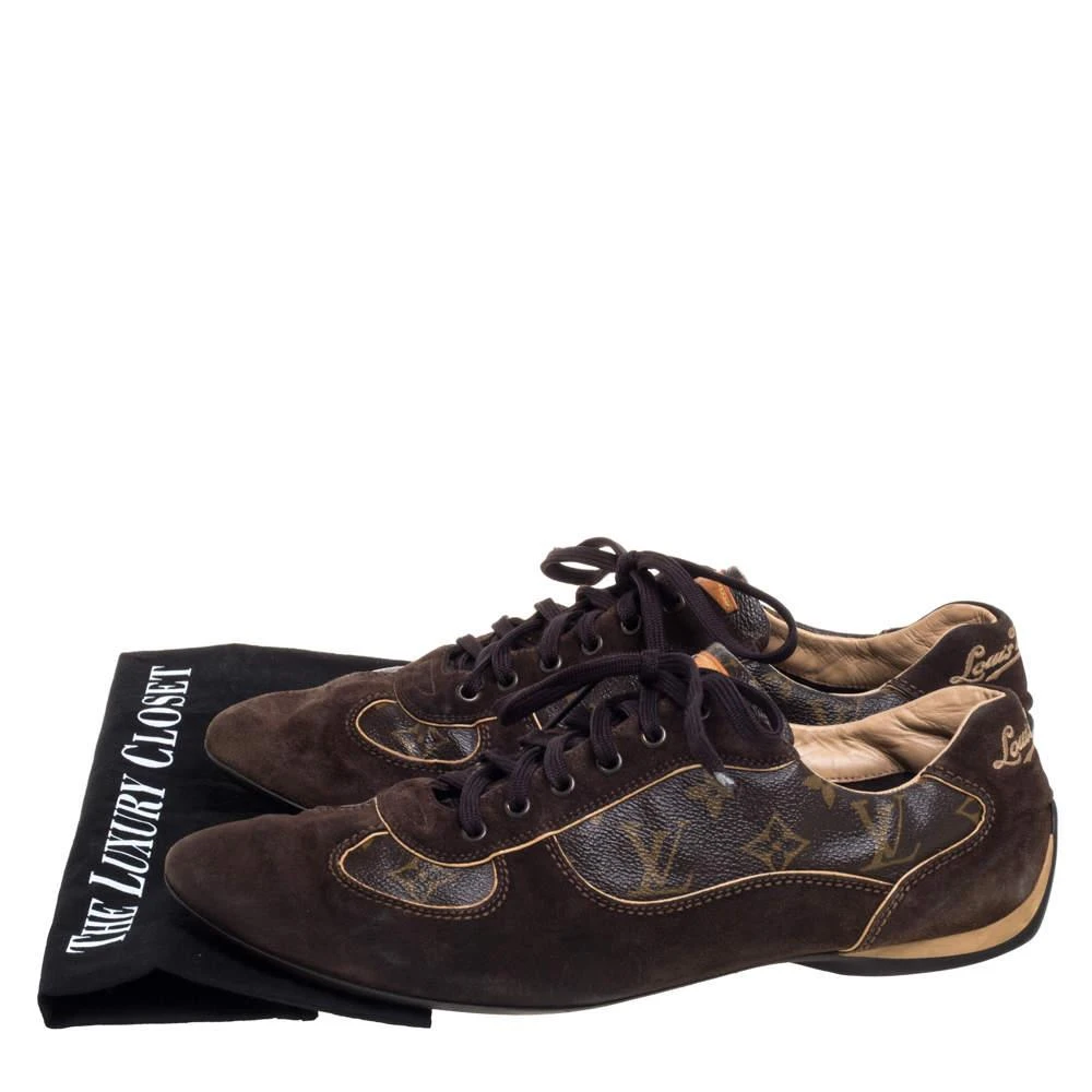 Louis Vuitton Louis Vuitton Brown Monogram Canvas And  Suede Sneakers Size 43.5 8