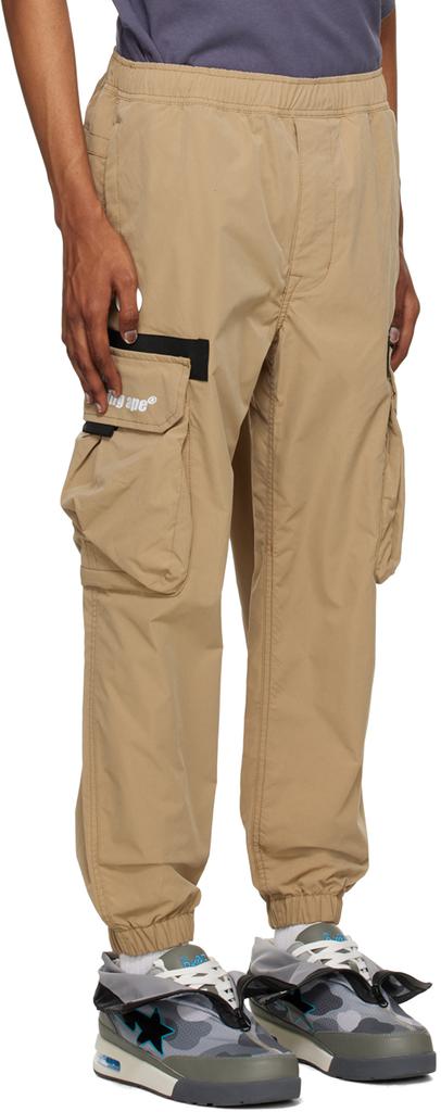 AAPE Beige Moonface Patch Cargo Pants