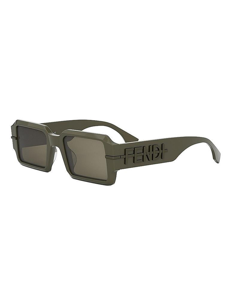 Fendi Signature 53MM Rectangular Sunglasses - Accessories
