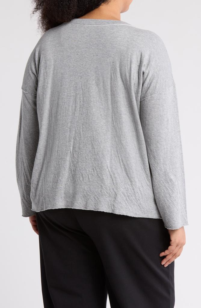 Eileen Fisher Crewneck Long Sleeve Boxy Organic Cotton Top
