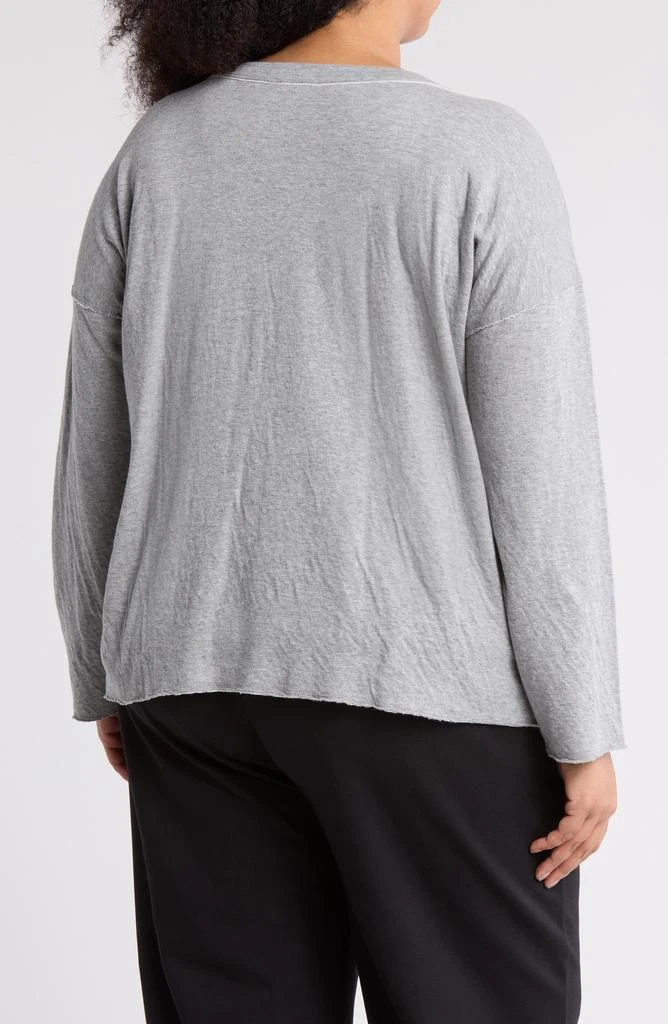 Eileen Fisher Crewneck Long Sleeve Boxy Organic Cotton Top 2