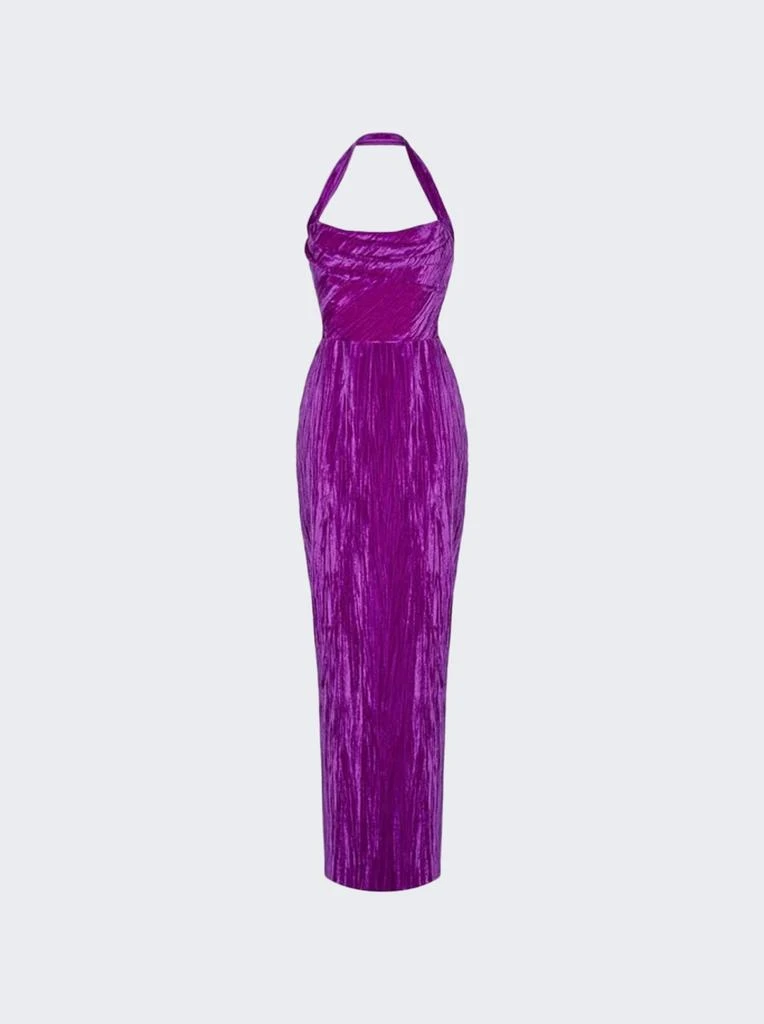RASARIO Draped Velvet Maxi Dress 1