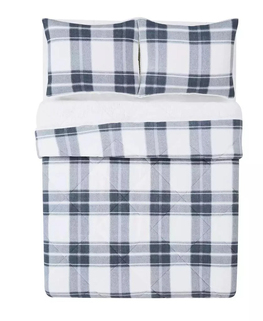 Macy's Cozy Teddy Plaid 2 Piece Comforter Set 2
