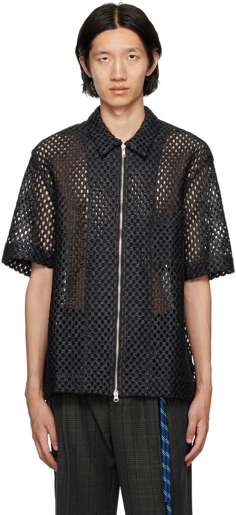 Song for the Mute Black Zip-Up Shirt 1
