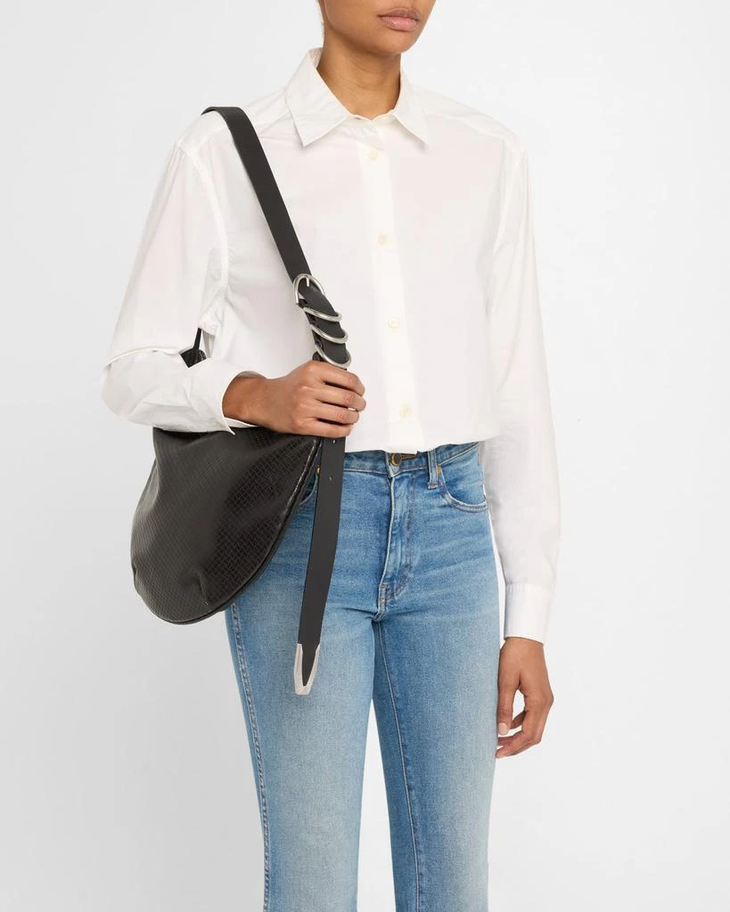 Rag & Bone Spire Mini Snake-Embossed Leather Hobo Bag 2