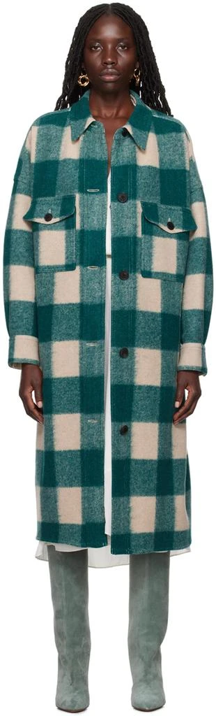 Isabel Marant Green & Beige Fontizi Coat 1