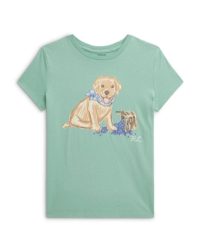 Ralph Lauren Girls' Dog Print Cotton Jersey Tee - Little Kid, Big Kid