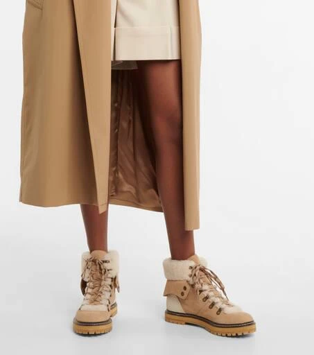 See by Chloé Eileen shearling-lined suede hiking boots 4