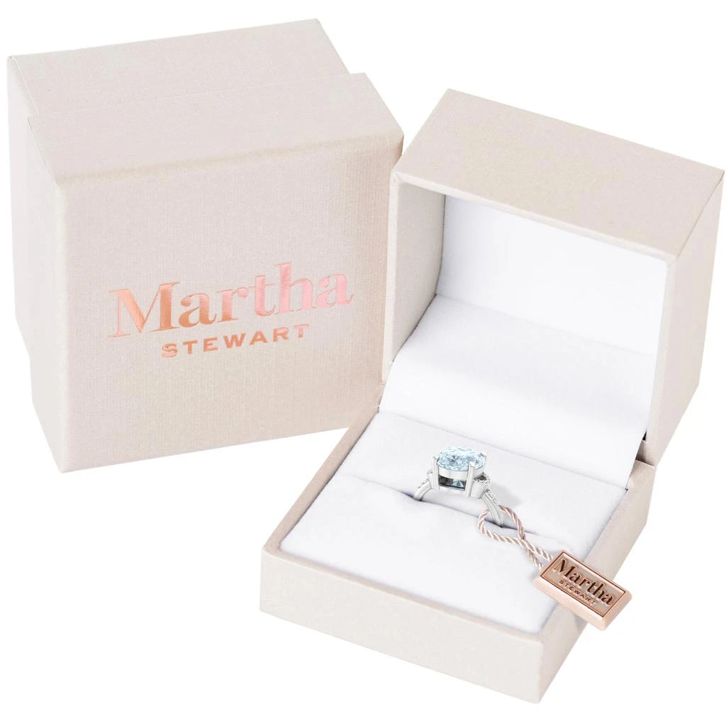 Martha Stewart 4 1/2 Carat Oval Shape Gemstone Ring with Lab Grown Diamonds in Sterling Silver, Choose Your Gemstone 6