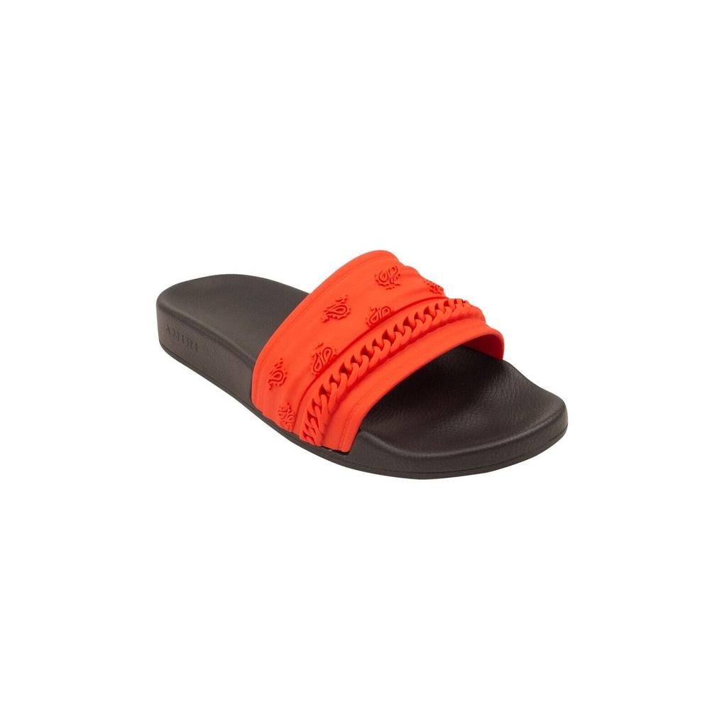 AMIRI Black And Red Bandana Chain Molded Slides