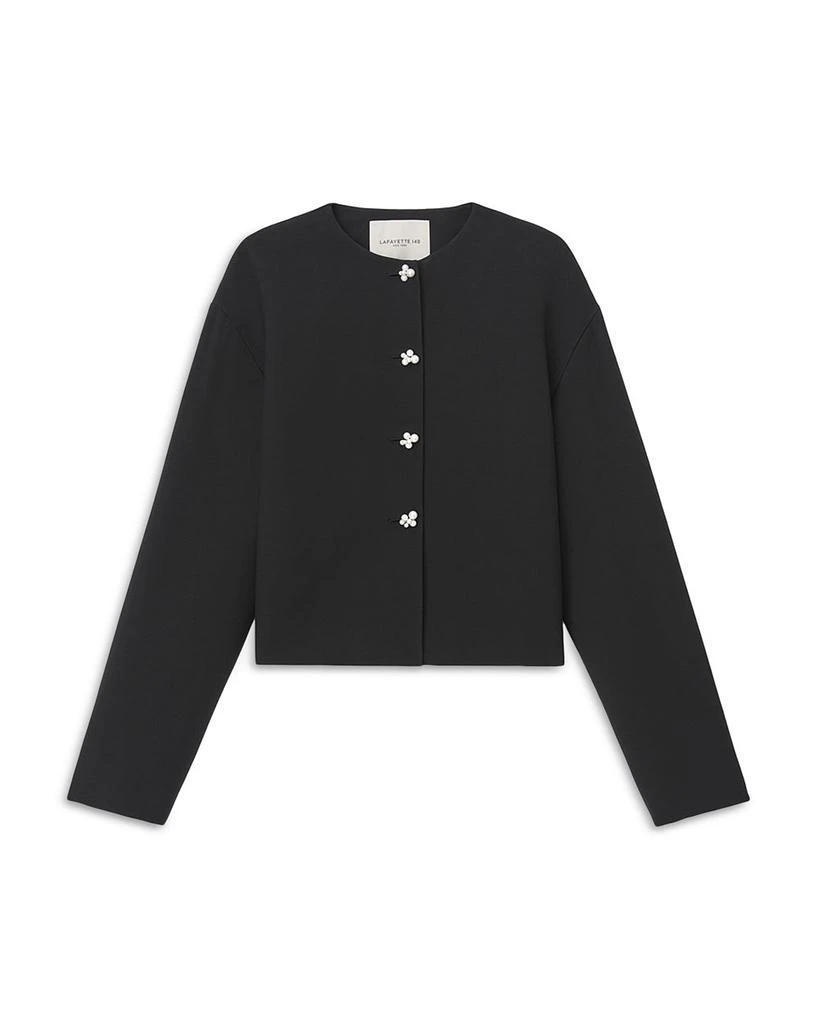 Lafayette 148 New York Pearlescent Button Collarless Jacket 4