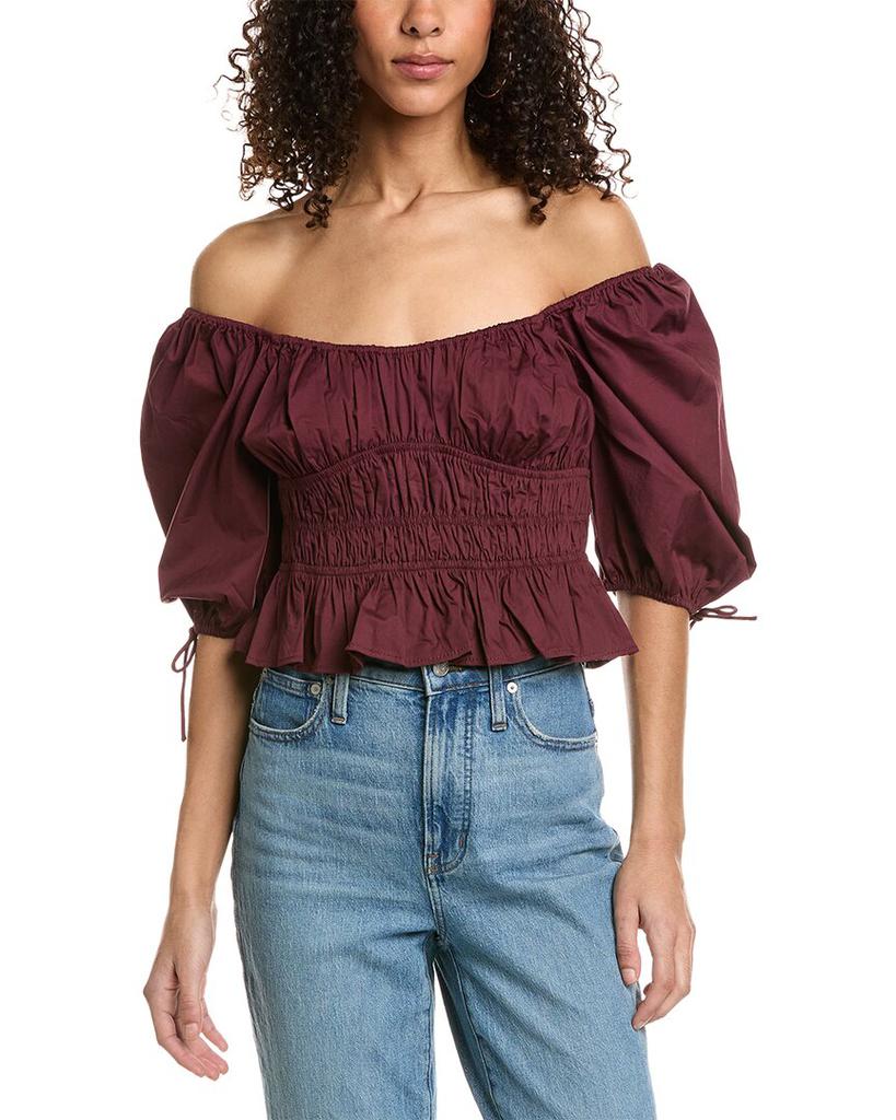 メイドウェル Madewell Kathleen Top- Unitedtex ストレッチ Satin レディース シャツ トップス Cabernet Madewell Kathleen Top- Unitedtex Stretch Satin Cabernet SM