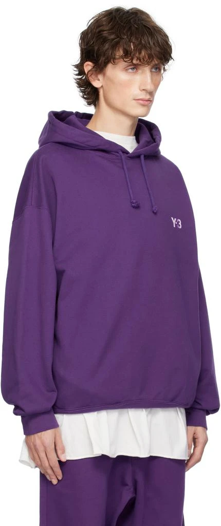 Y-3 Purple Front Logo Hoodie 2
