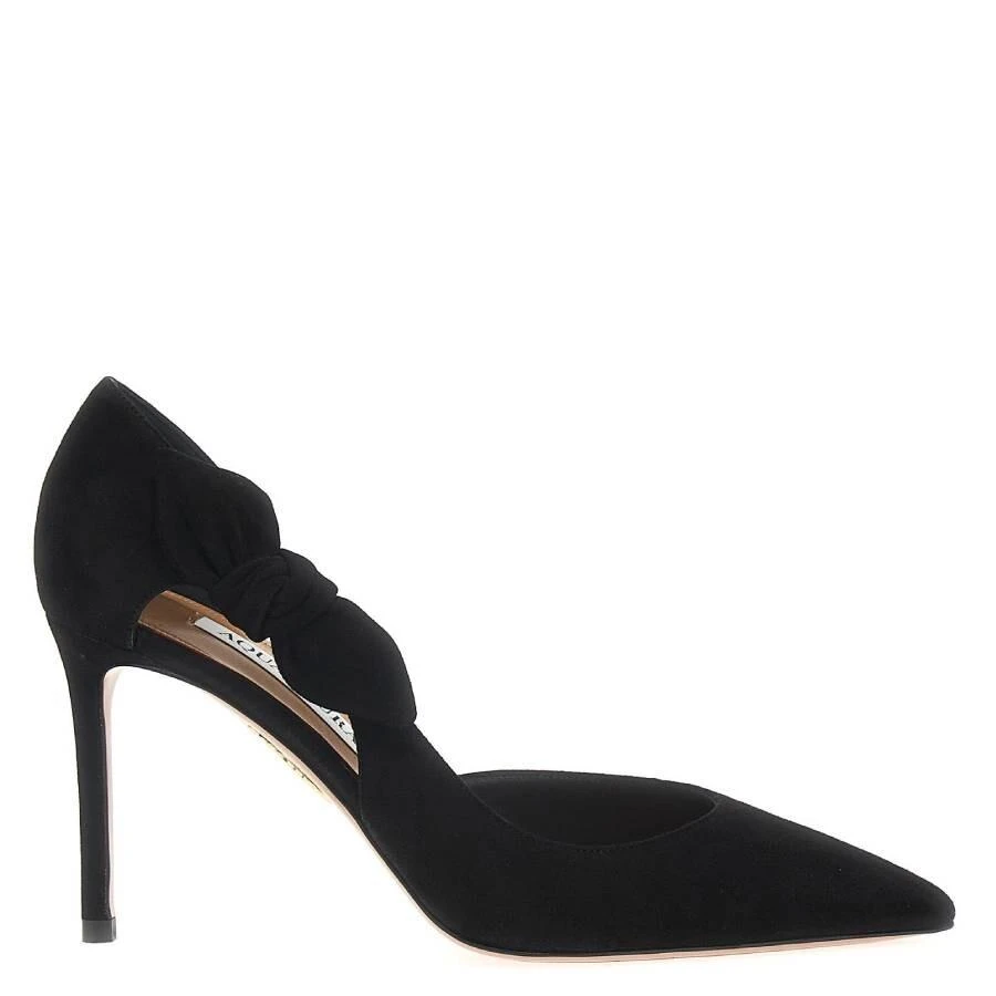 Aquazzura Very Bow Tie Suede Pumps 1