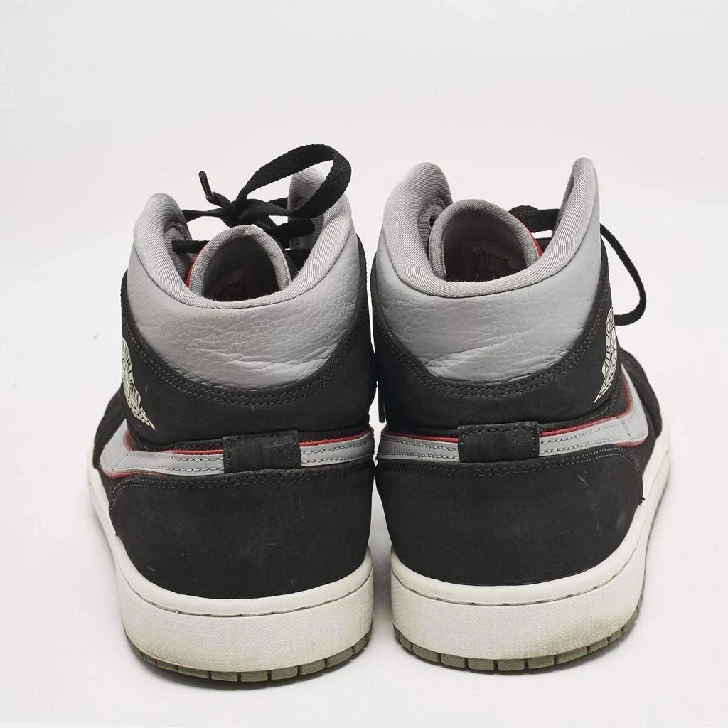 Jordan Air Jordans Black/Grey Durabuck and Leather Jordan 1 Mid Black Particle Grey Gym Red Sneakers Size 45.5 5
