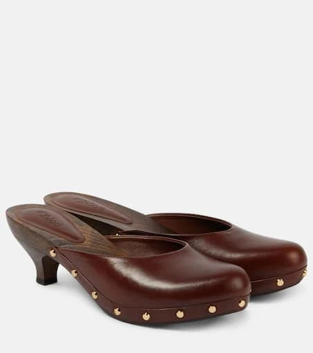 Chloé Judith studded leather clogs 1