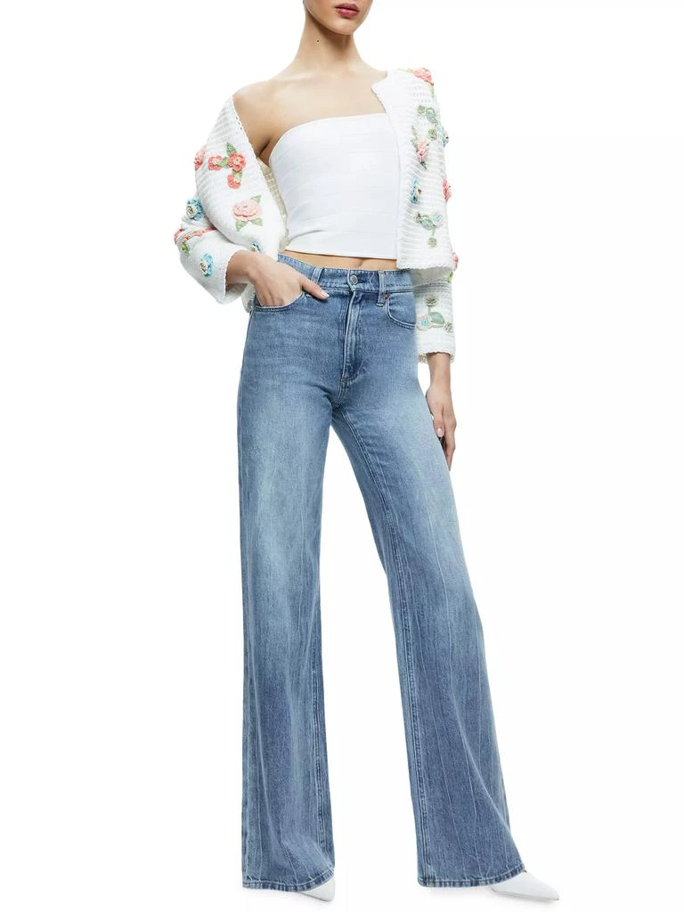 Alice + Olivia Anderson Floral Appliqué Cardi 2