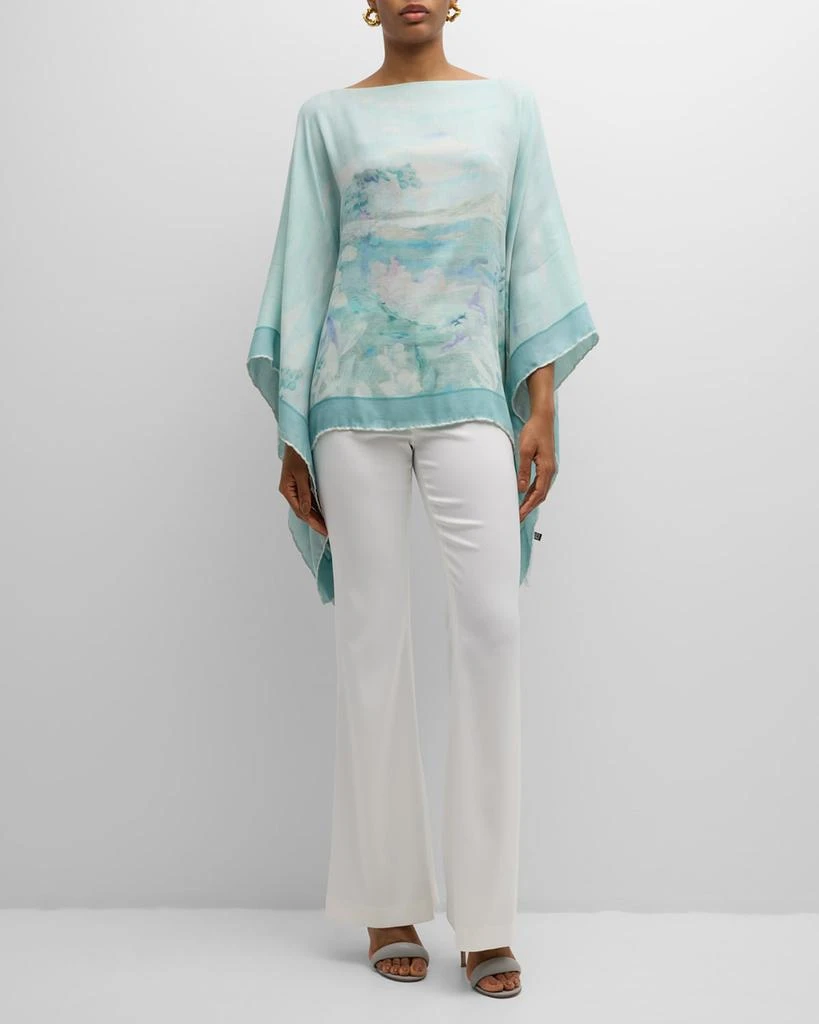 Rani Arabella Eden Cashmere-Blend Printed Poncho 3