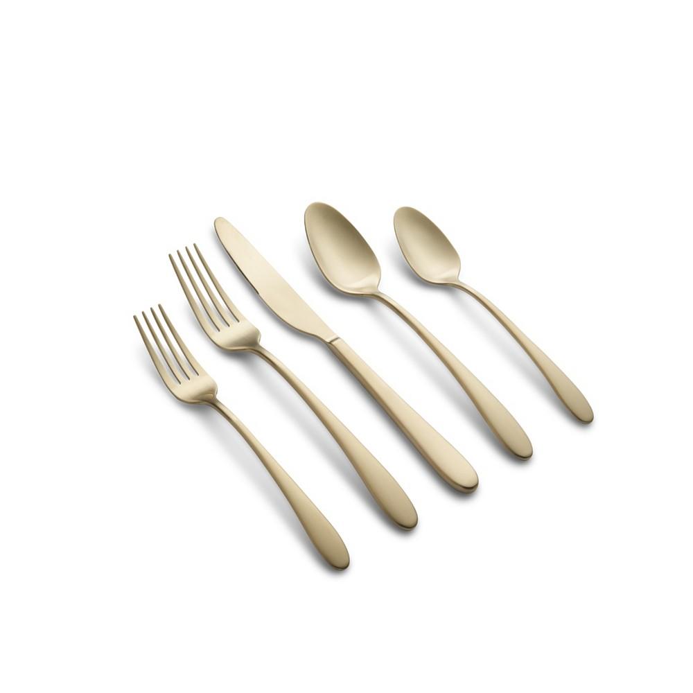 Cambridge Silversmiths Poet Champagne Satin 20 Piece 18/10 Stainless Steel Flatware Set, Service for 4