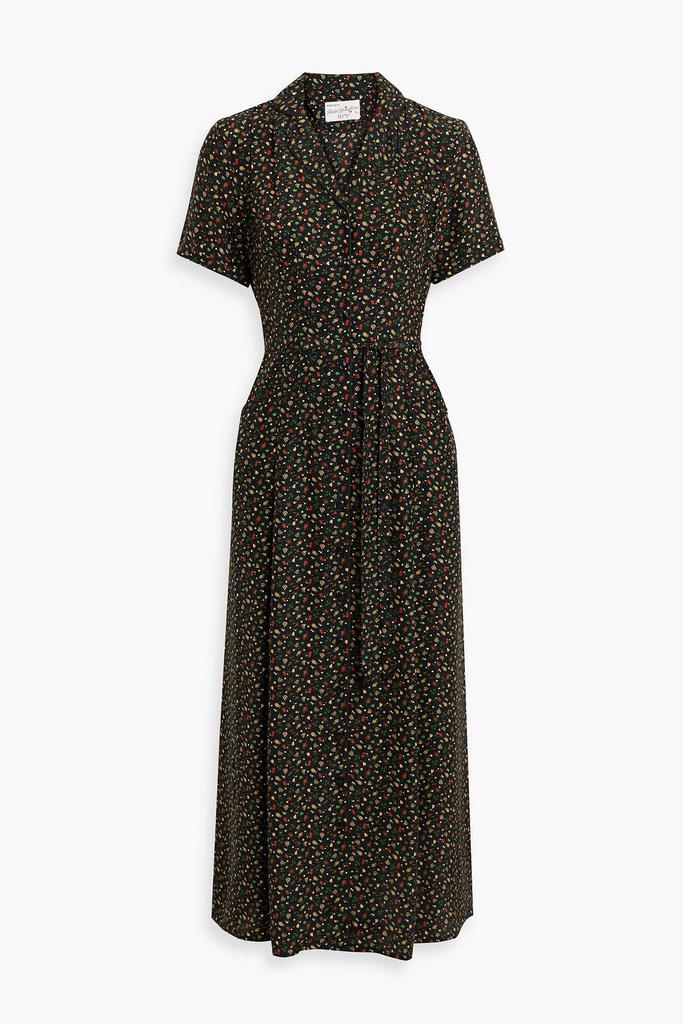 HVN Maria printed silk midi dress