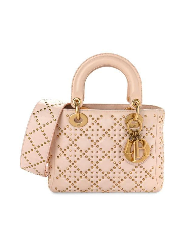 Dior Cannage Embelished Leather Top Handle Bag 1