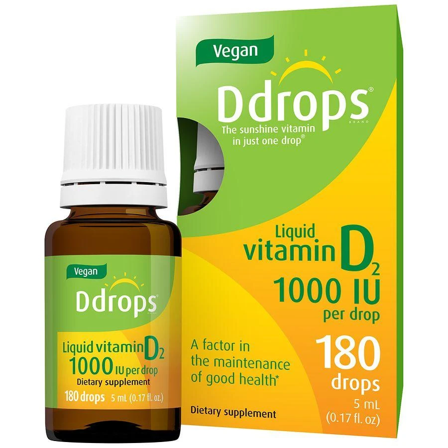 Ddrops Vegan Liquid Vitamin D2 1000 IU 1