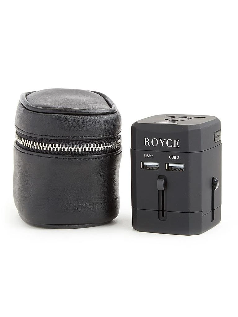 ROYCE New York Travel Adapter & Leather Case 1