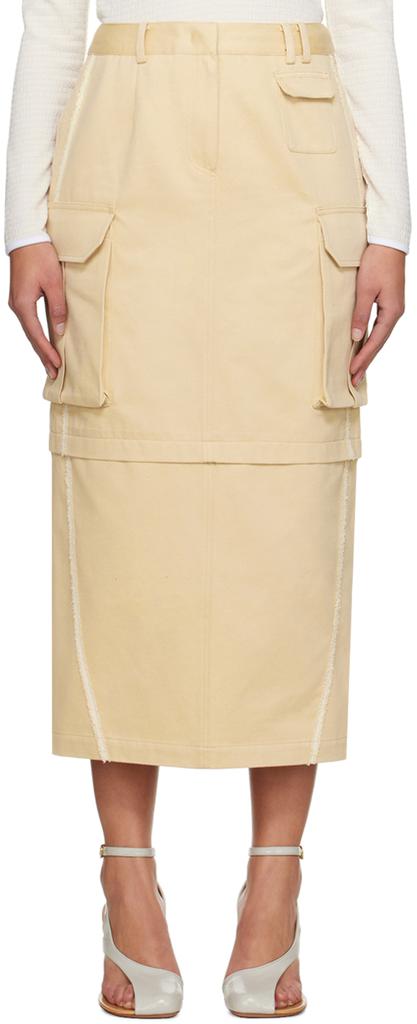 Kijun Beige Joel Cargo Maxi Skirt
