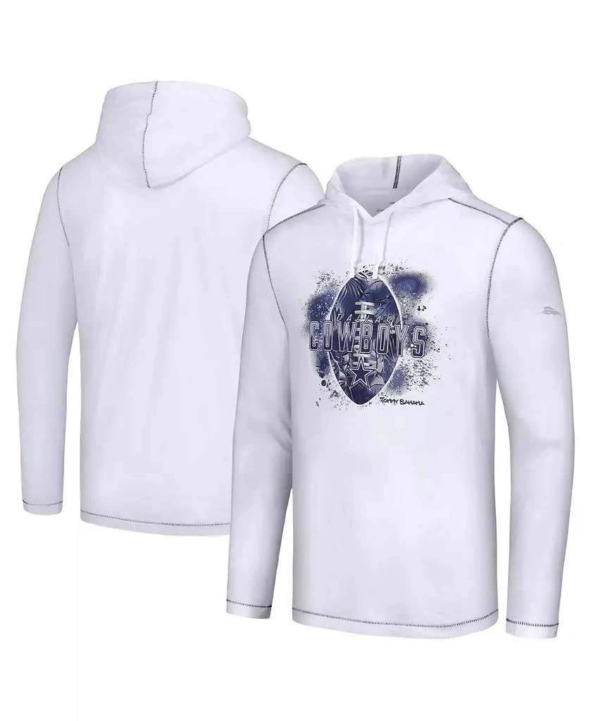 Tommy Bahama Men's White Dallas Cowboys Graffiti Touchdown Pullover Hoodie 1