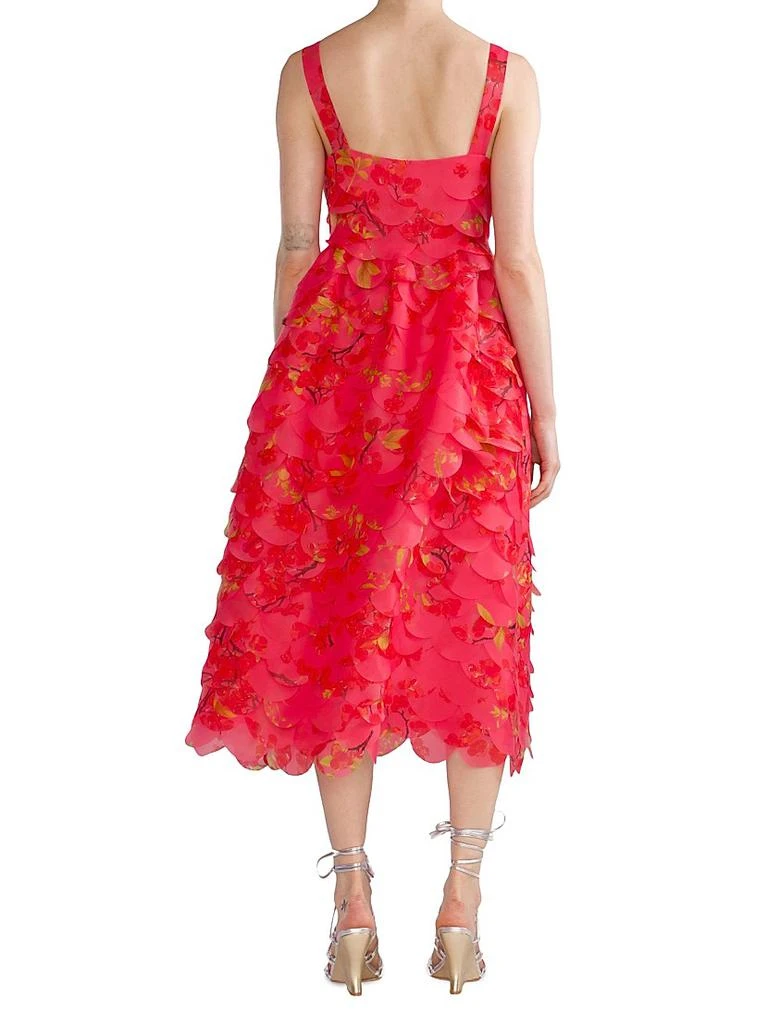 Cynthia Rowley Floral Organza Scallop Midi-Dress 4