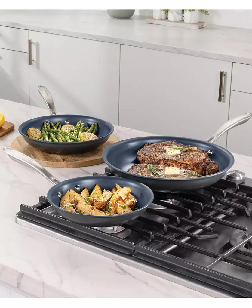 Guy Fieri Flavortown Hard-Anodized Laser Titanium Frypans, Set of 3 3