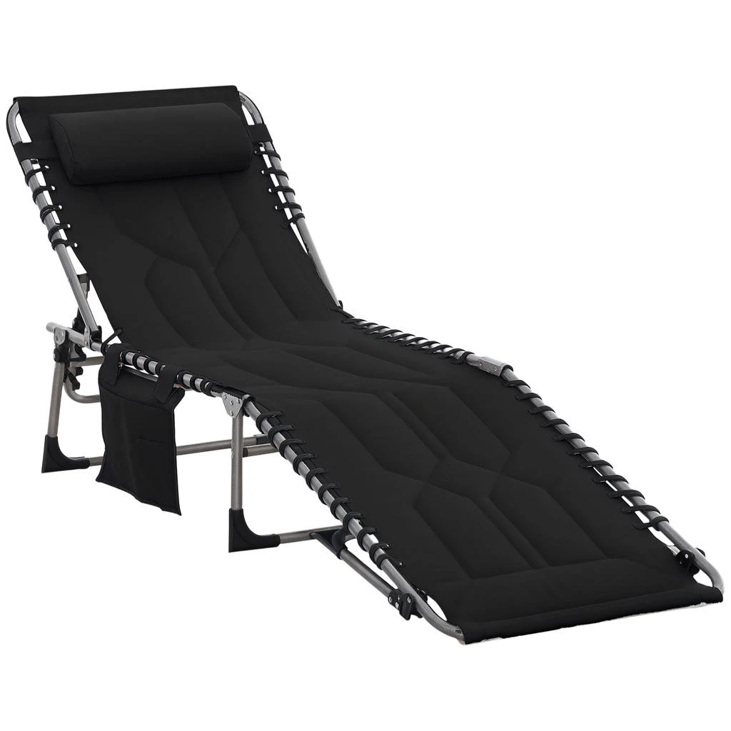Hivvago Adjustable Outdoor Chaise Lounge Chair with Headrest