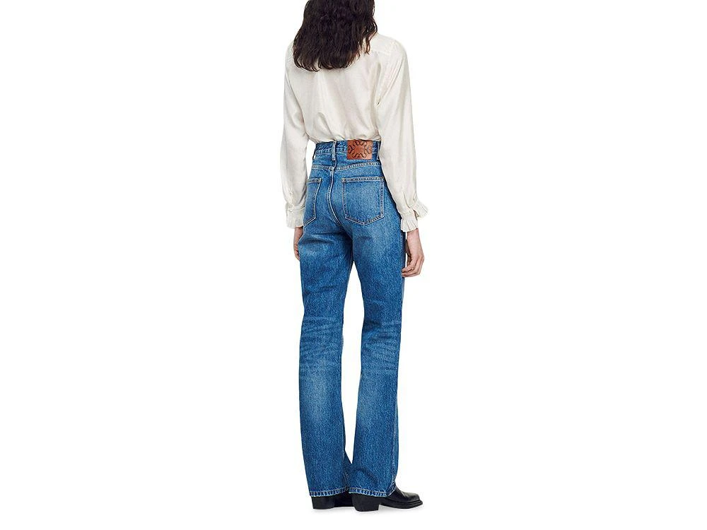 Sandro Moore High Rise Flare Jeans in Blue Jean 2