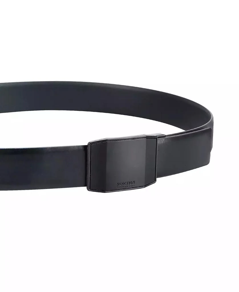 Kenneth Cole Men's Exact System Track Lock Matte Black Plaque Buckle Belt 3