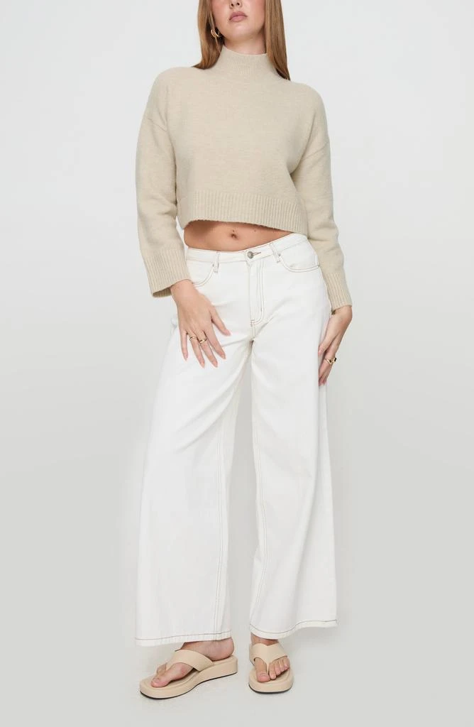 Princess Polly Carrie Jane Mock Neck Wool Blend Crop Sweater 5