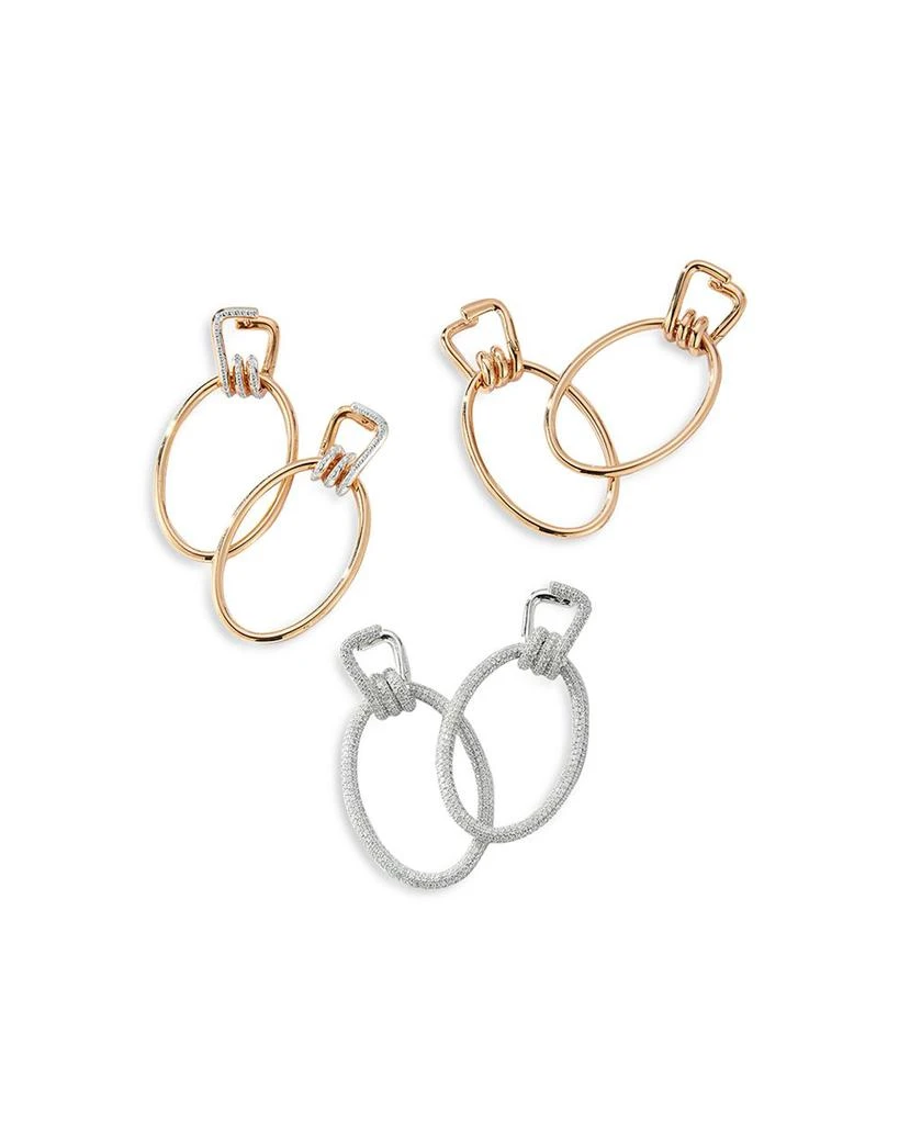 Walters Faith 18K Rose & White Gold Huxley Diamond Coil Link Drop Hoop Earrings 4