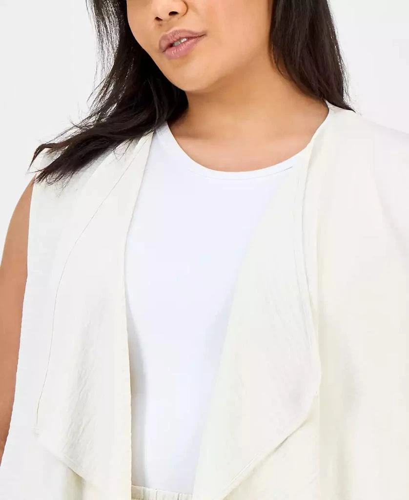 JONES NEW YORK Plus Size Cascade Open-Front Vest 3