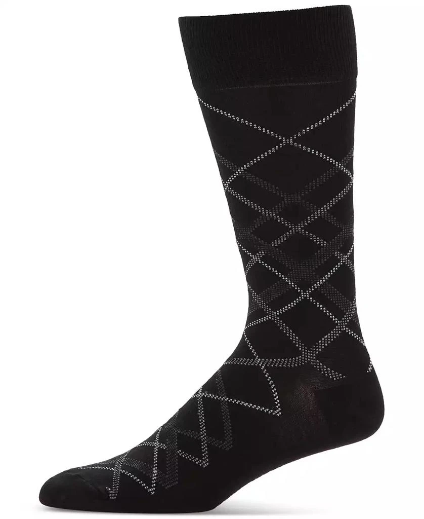 Perry Ellis Men's Diagonal Plaid Dress Socks 1