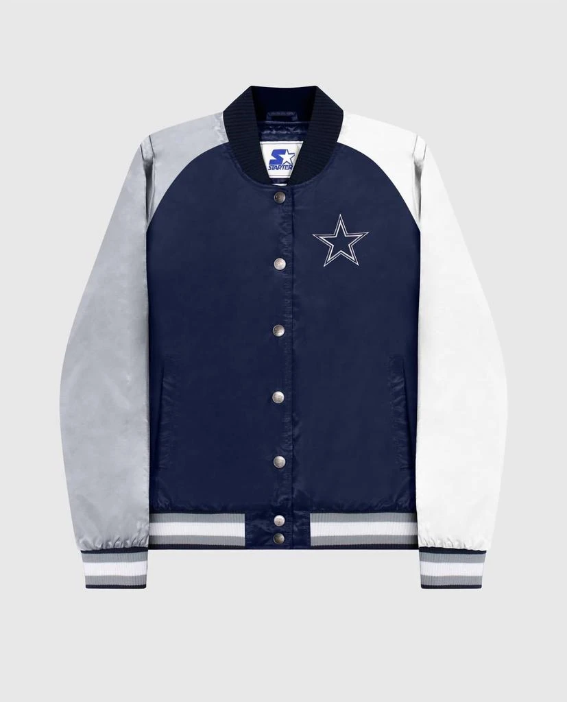 Starter Starter - Women
s Dallas Cowboys Snap-front Varsity Satin Starter Jacket