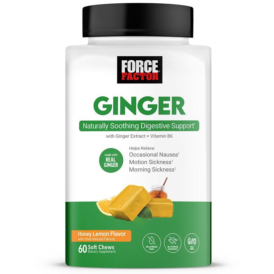 Force Factor Ginger, Naturally Soothing Digestive Support Honey Lemon