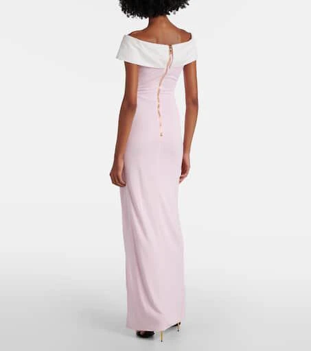 Balmain Draped off-shoulder jersey gown 3